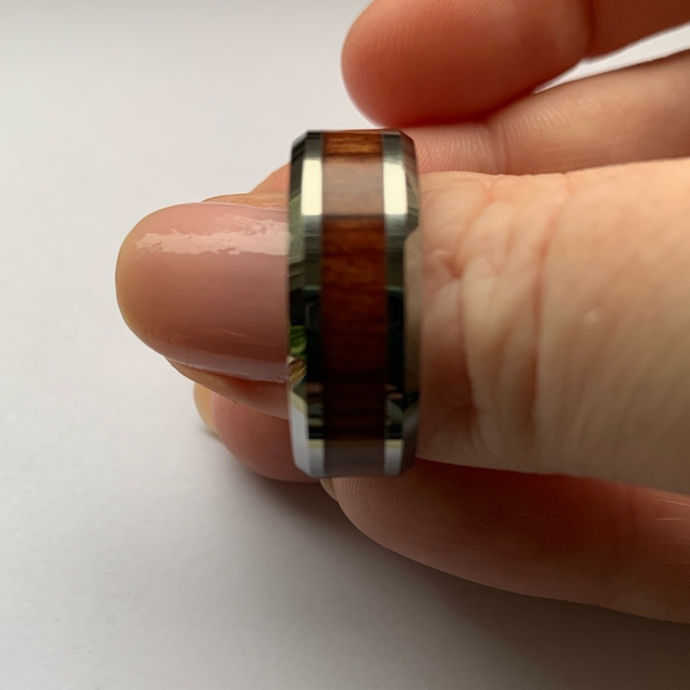 Koa Wood Tungsten Wedding Ring